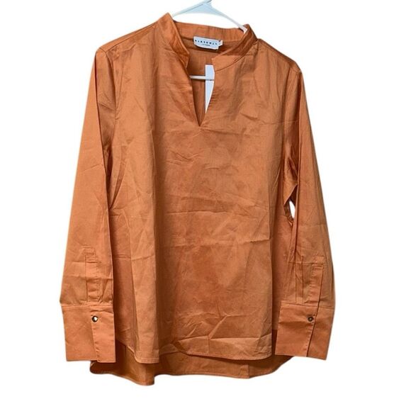 Harshman Orange Cotton Lightweight Top/Blouse(Size Large) - Picture 5 of 10